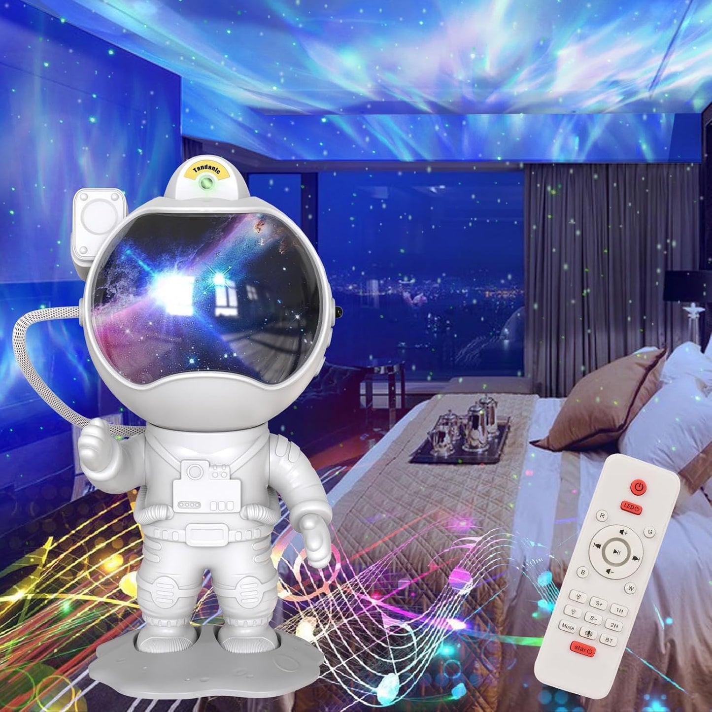 ASTRONAUTA PARLANTE BLUETOOTH Y PROYECTOR GALAXIA