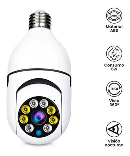 FOCO CÁMARA INTELIGENTE 360° – PROTEGE TU HOGAR, TU BEBÉ Y TU NEGOCIO EN TODO MOMENTO