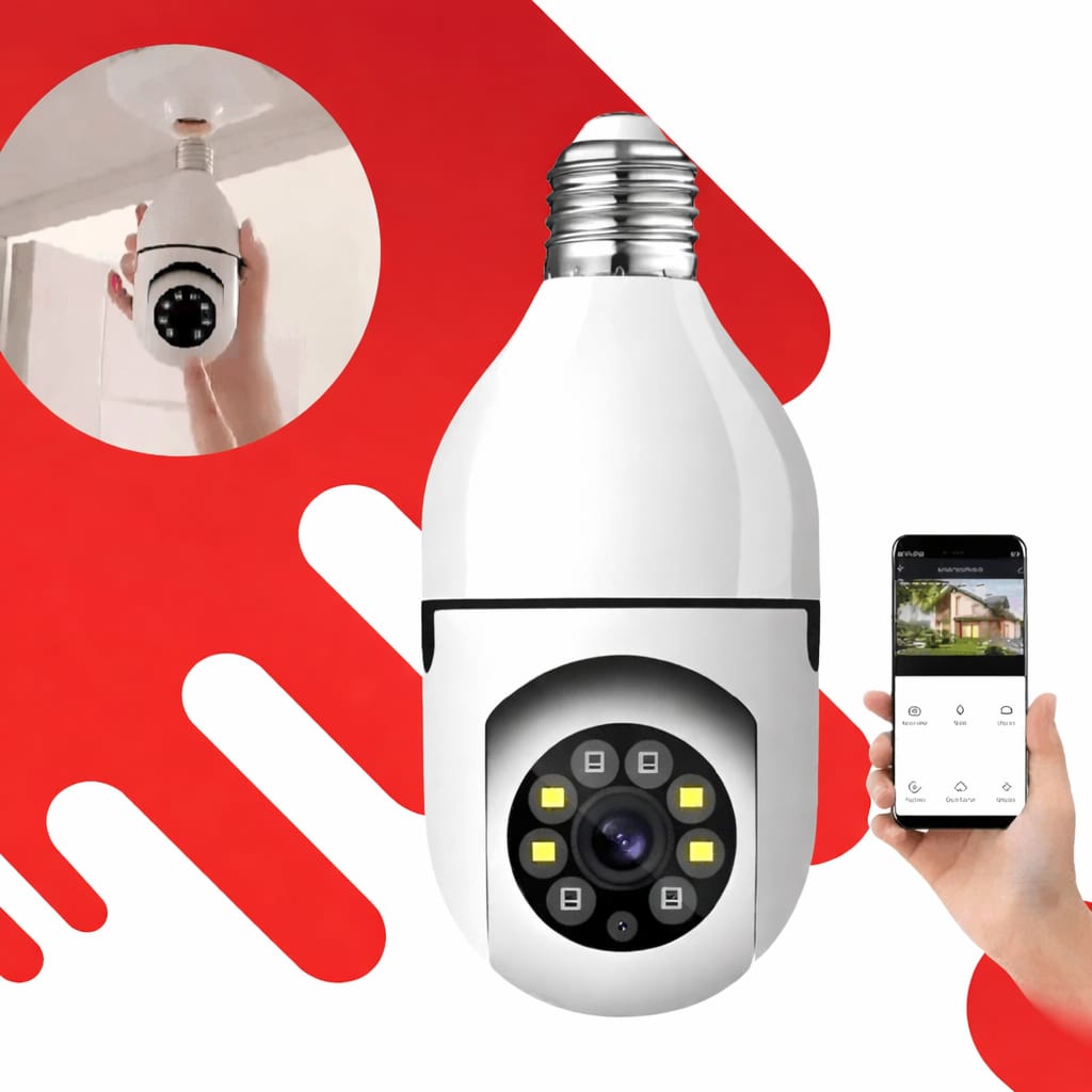FOCO CÁMARA INTELIGENTE 360° – PROTEGE TU HOGAR, TU BEBÉ Y TU NEGOCIO EN TODO MOMENTO