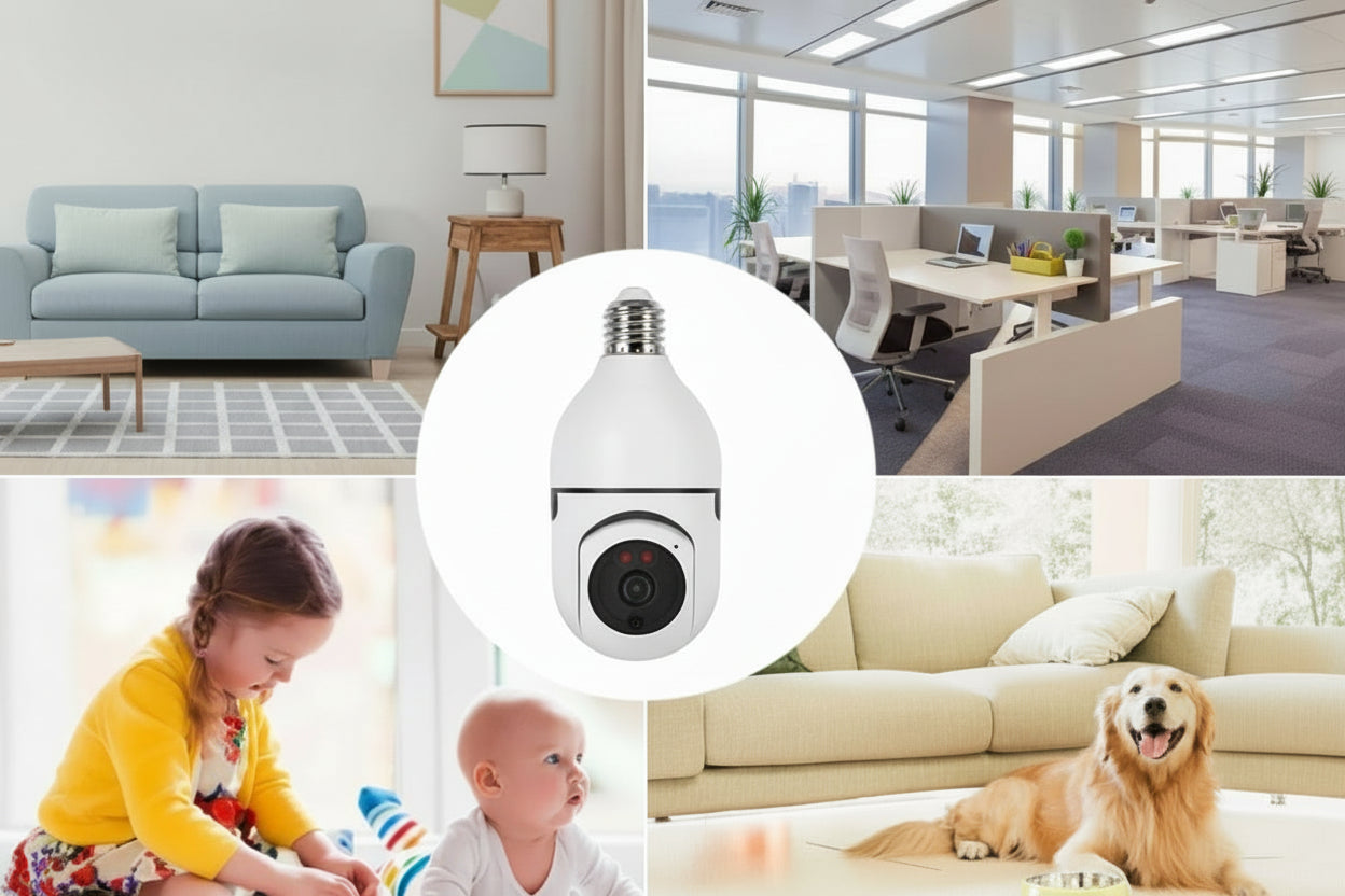 FOCO CÁMARA INTELIGENTE 360° – PROTEGE TU HOGAR, TU BEBÉ Y TU NEGOCIO EN TODO MOMENTO